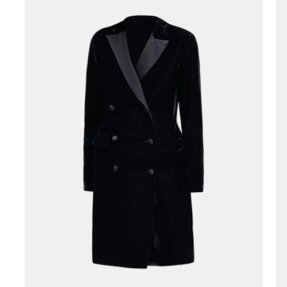 Sold ❌ Ann Taylor Velvet Blazer Mini Pocket Dress Black Size 10 New - Picture 5 of 8